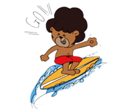 afro surf bear sticker #7039059