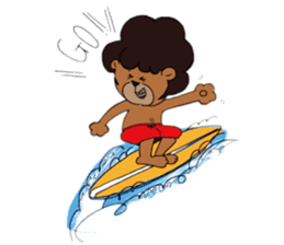 afro surf bear sticker #7039059
