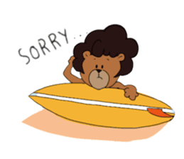 afro surf bear sticker #7039063