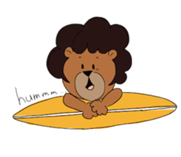 afro surf bear sticker #7039065