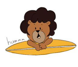 afro surf bear sticker #7039065
