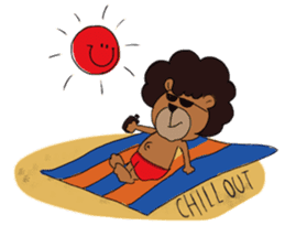 afro surf bear sticker #7039068