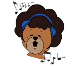 afro surf bear sticker #7039071
