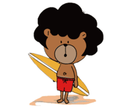 afro surf bear sticker #7039073