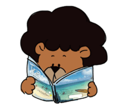 afro surf bear sticker #7039074