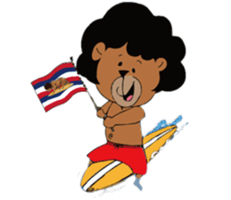 afro surf bear sticker #7039075