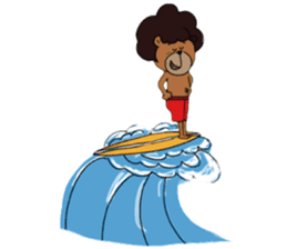 afro surf bear sticker #7039076