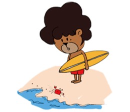 afro surf bear sticker #7039080