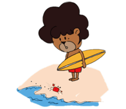 afro surf bear sticker #7039080