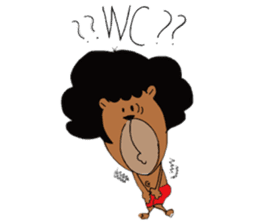 afro surf bear sticker #7039081