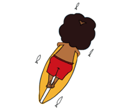 afro surf bear sticker #7039083