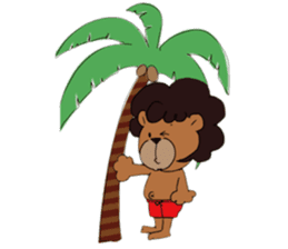 afro surf bear sticker #7039084