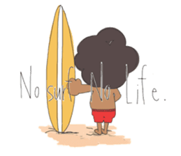 afro surf bear sticker #7039087