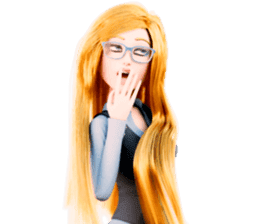 The Gorgeous Girl with Long Flowing Hair sticker #7041410