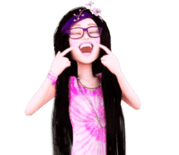 The Gorgeous Girl with Long Flowing Hair sticker #7041411