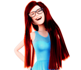 The Gorgeous Girl with Long Flowing Hair sticker #7041412