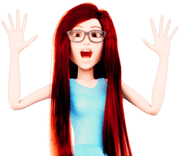 The Gorgeous Girl with Long Flowing Hair sticker #7041415