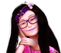 The Gorgeous Girl with Long Flowing Hair sticker #7041420