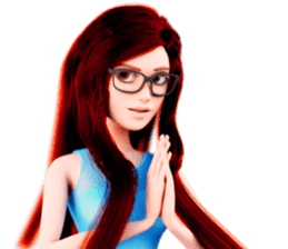 The Gorgeous Girl with Long Flowing Hair sticker #7041421