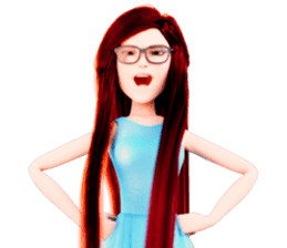 The Gorgeous Girl with Long Flowing Hair sticker #7041430