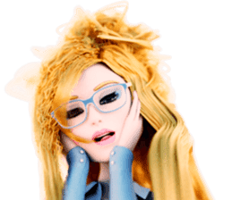 The Gorgeous Girl with Long Flowing Hair sticker #7041434