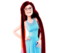 The Gorgeous Girl with Long Flowing Hair sticker #7041436