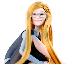 The Gorgeous Girl with Long Flowing Hair sticker #7041440