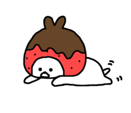 Strawberry & Rabbit sticker #7042146