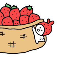 Strawberry & Rabbit sticker #7042159