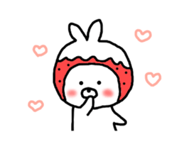 Strawberry & Rabbit sticker #7042161