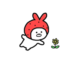 Strawberry & Rabbit sticker #7042162