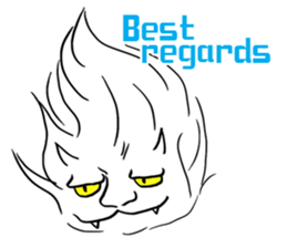 A specter, a white demon showed. sticker #7046568