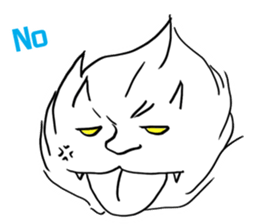 A specter, a white demon showed. sticker #7046574