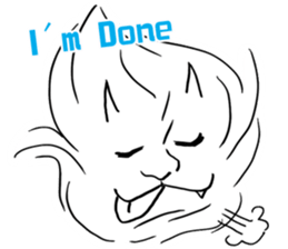 A specter, a white demon showed. sticker #7046581