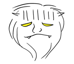 A specter, a white demon showed. sticker #7046582