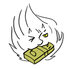 A specter, a white demon showed. sticker #7046595