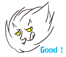 A specter, a white demon showed. sticker #7046598