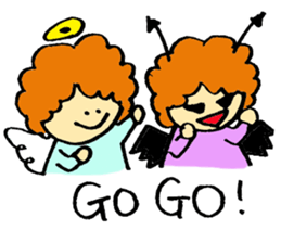 Angel partly Devil ; close friend sticker #7047290