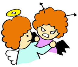 Angel partly Devil ; close friend sticker #7047295