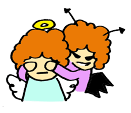 Angel partly Devil ; close friend sticker #7047305
