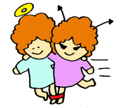 Angel partly Devil ; close friend sticker #7047324