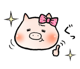 Cute pig and chick sticker #7050292