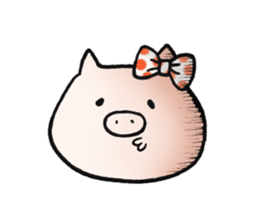 Cute pig and chick sticker #7050313