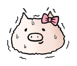 Cute pig and chick sticker #7050320