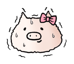 Cute pig and chick sticker #7050320