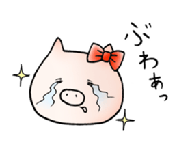 Cute pig and chick sticker #7050321