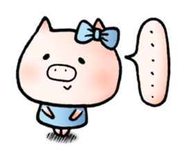 Cute pig and chick sticker #7050323