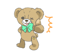 Stuffed bear "KUMA" sticker #7051142