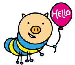 Piggy-Caterpillar, English version sticker #7051288