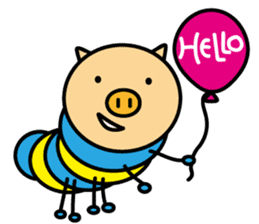 Piggy-Caterpillar, English version sticker #7051288